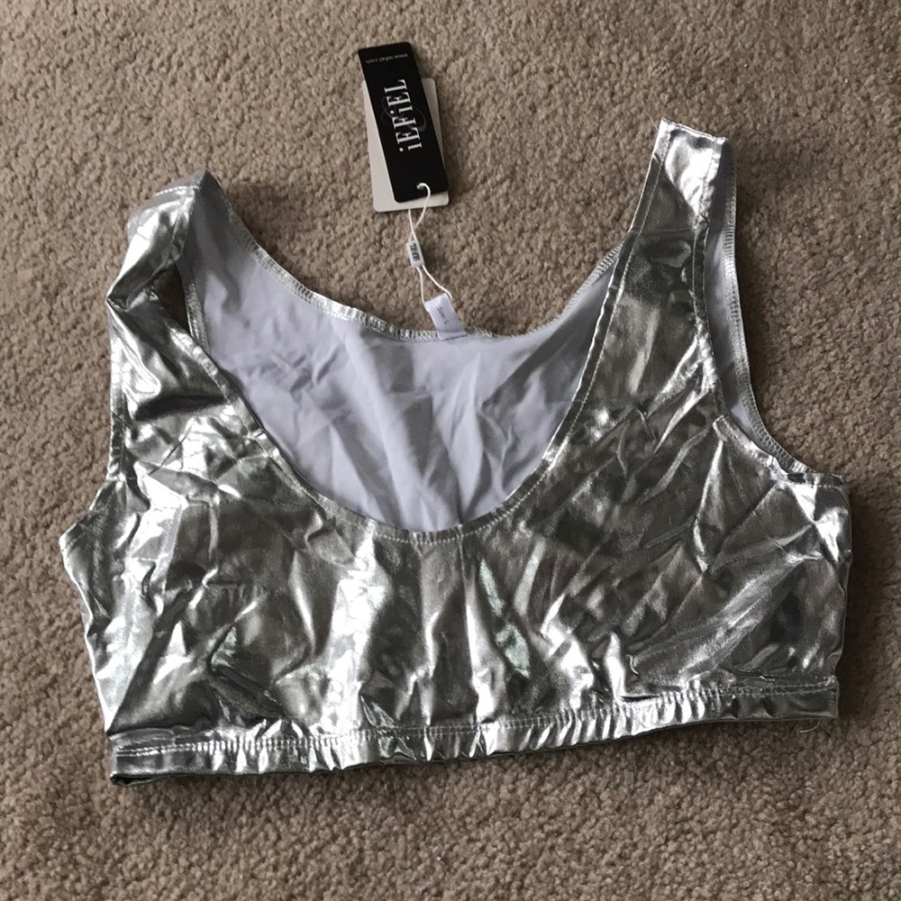 Metallic bra top